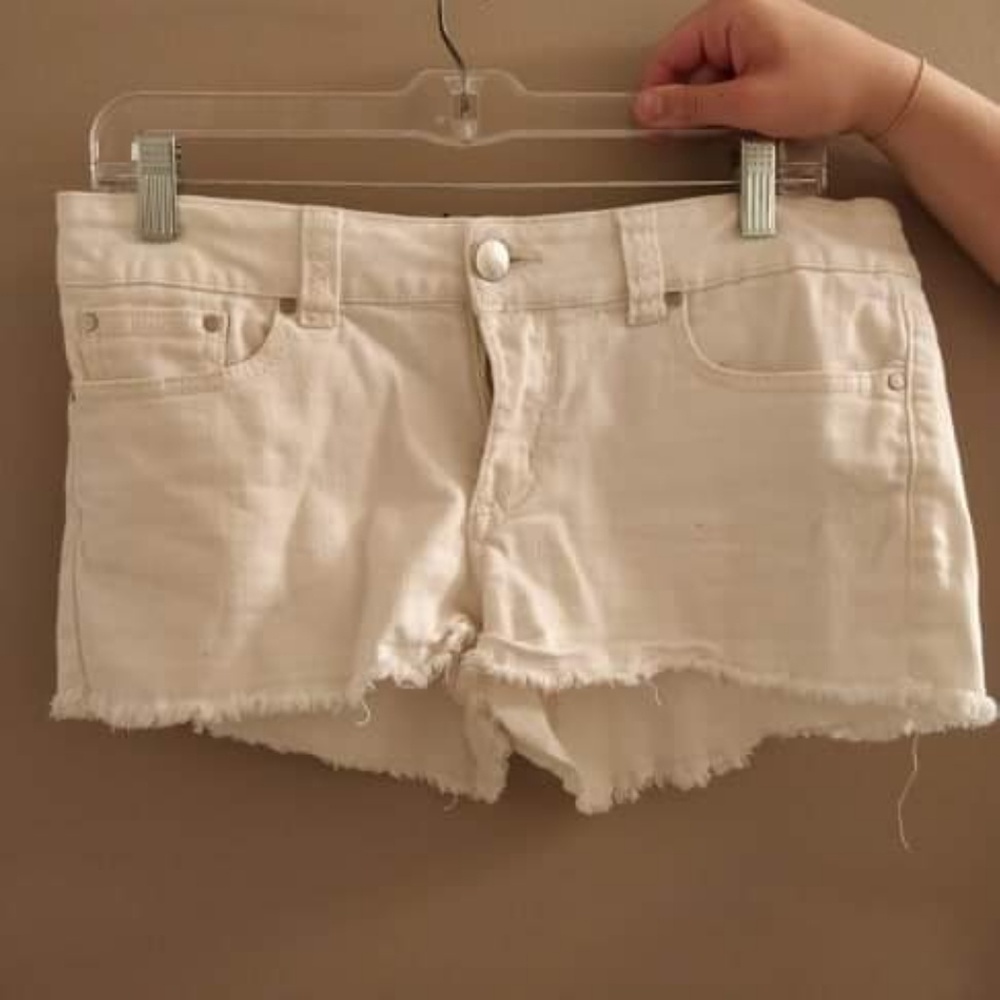 White jean shorts